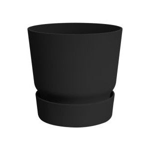 Potte med underskål - sort